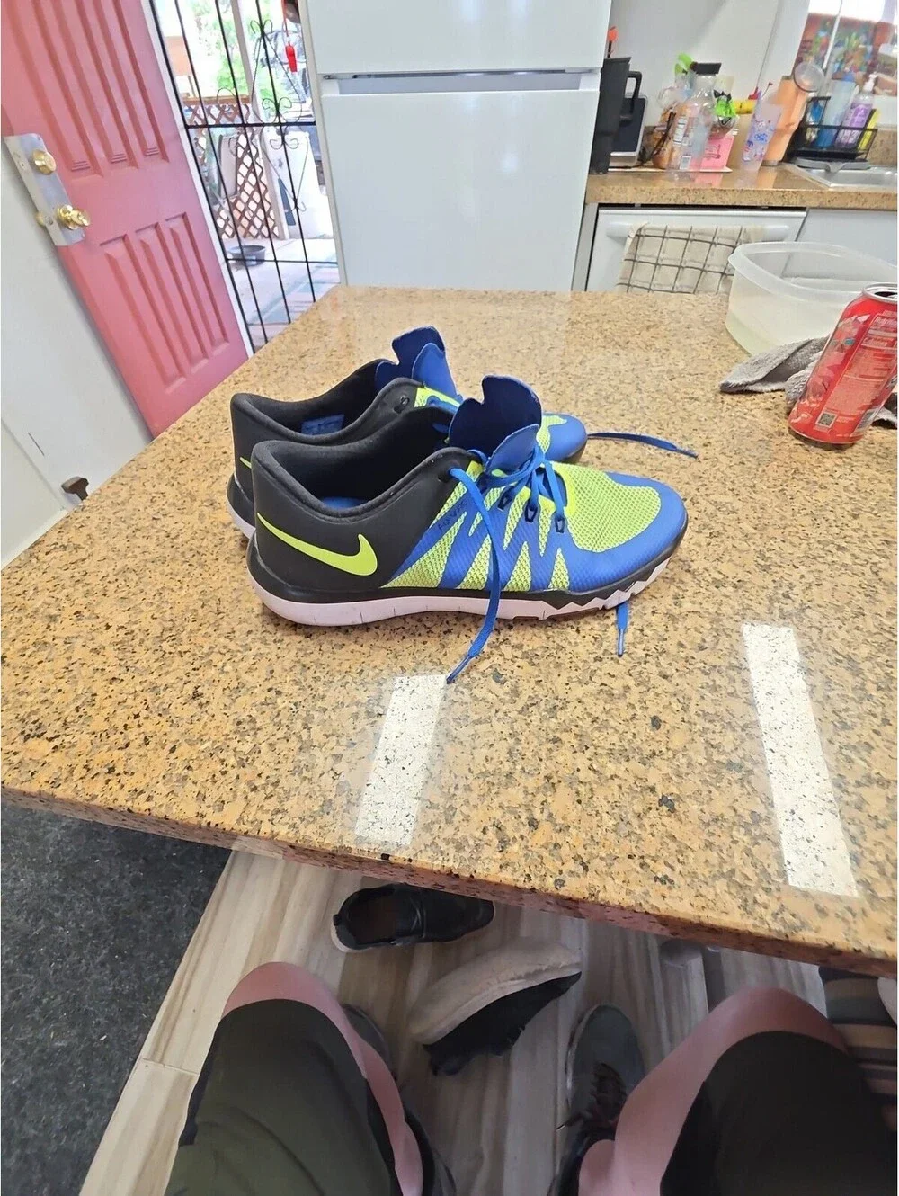 Nike Free 5.0 TR V6 Blue and Volt Green Training Shoes Size 11
